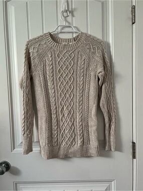 100% cotton cableknit pullover